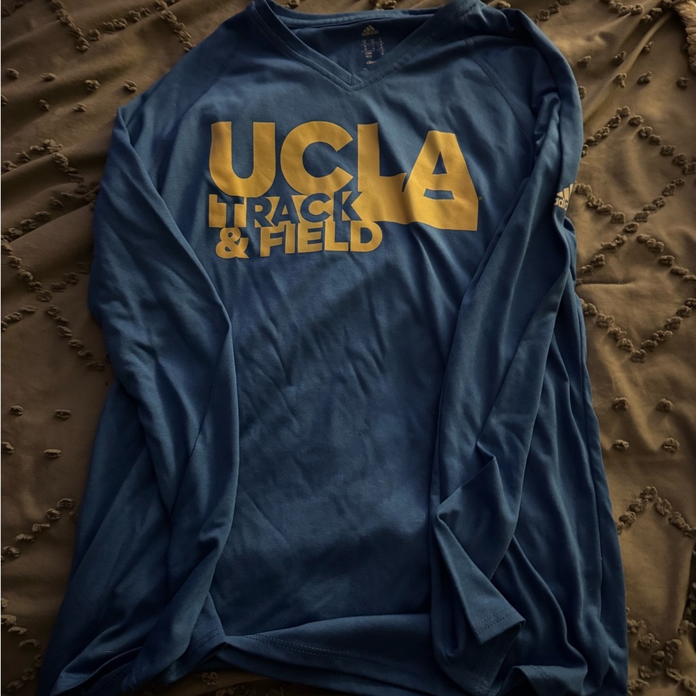 adidas Blue and Gold Long Sleeve Tee